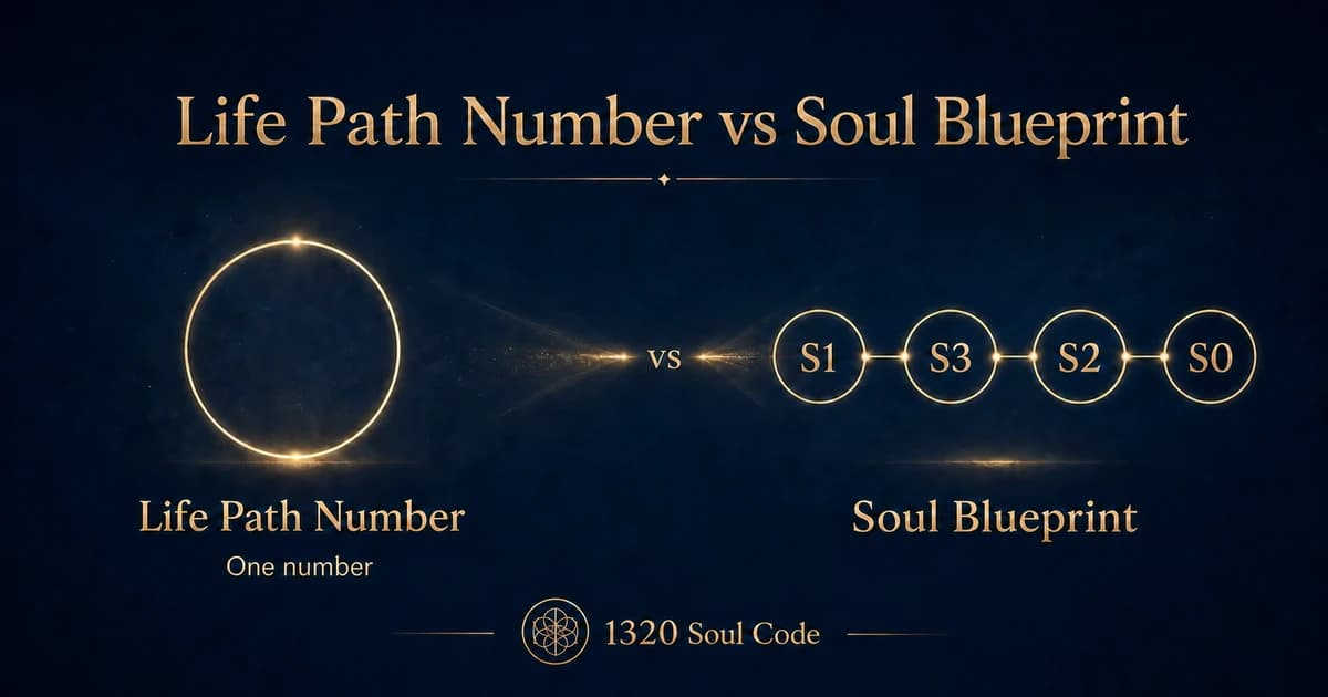 Comparison between one Life Path Number and the four 1320 Soul Blueprint Foundation Mirrors S1, S3, S2 and S0