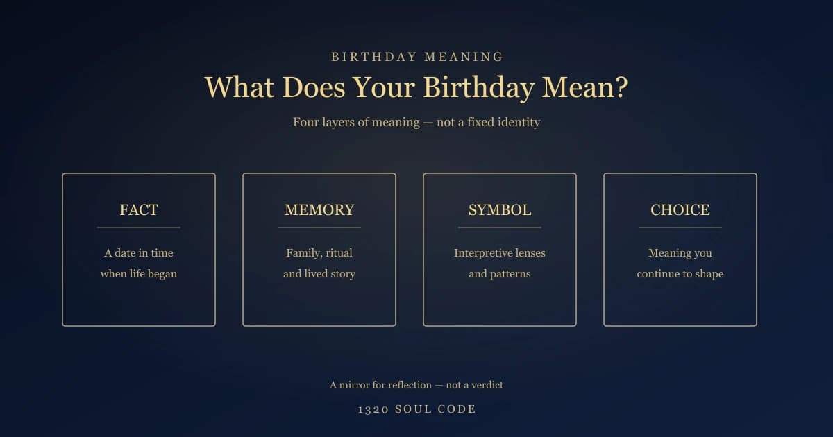 Four layers of birthday meaning: factual date, personal memory, symbolic interpretation and individual choice